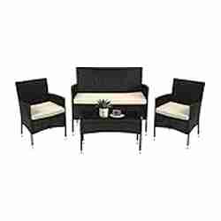 FDW Patio Furniture Set 4 Pieces Outdoor Rattan Chair Wicker Sofa Garden Conversation Bistro Sets for Yard,Pool or Backyard